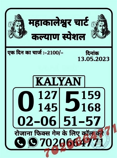 kalyan chart today result|kalyan matka result today's number.